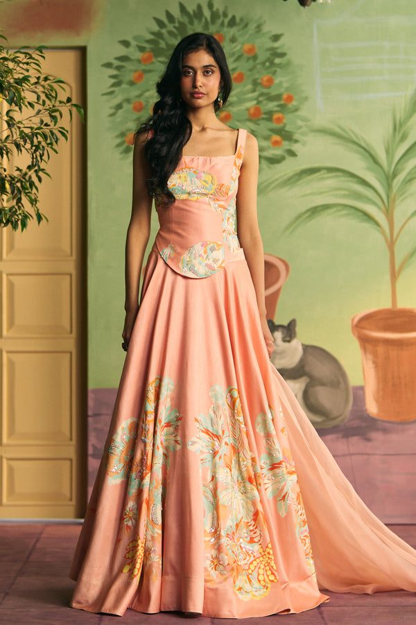 Apricot Bloom Lehenga Set