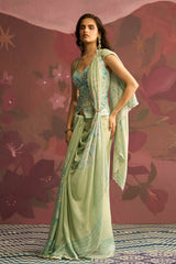 Sage Drape Saree