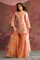 Peach Ember Sharara Set