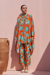 Orange Moroccan Coin Yoke Co-ord Set
