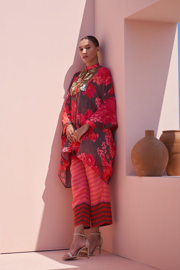 Brown Moroccan Coin Yoke Co-ord Set