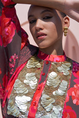 Brown Moroccan Coin Yoke Co-ord Set