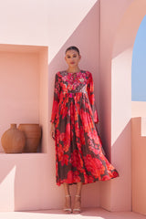 Brown Moroccan Chain Stitch Kaftan