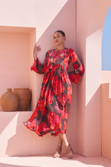 Brown Moroccan Chain Stitch Kaftan