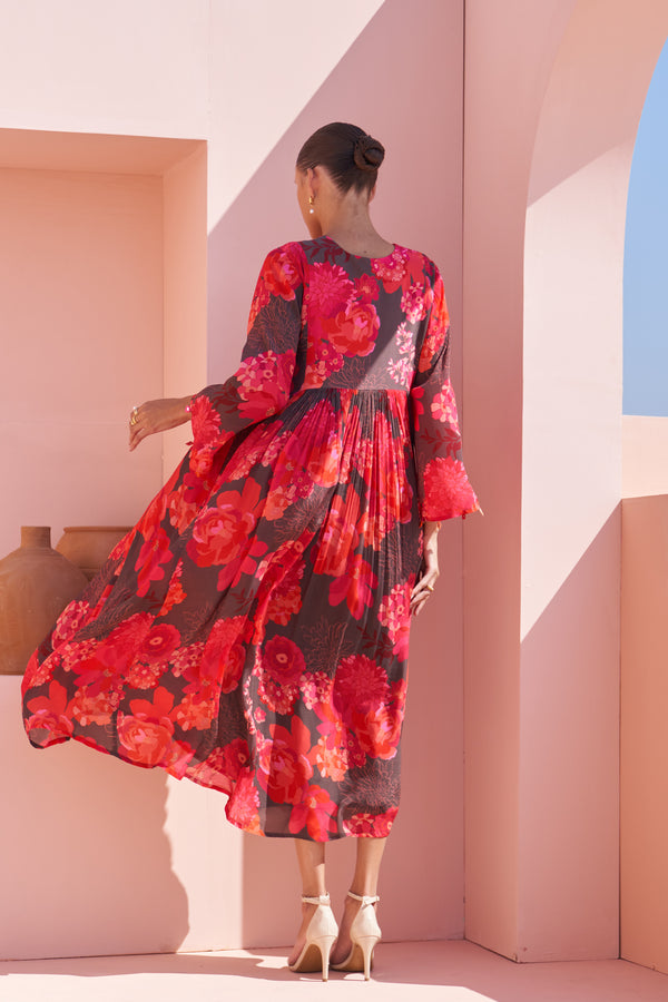 Brown Moroccan Chain Stitch Kaftan