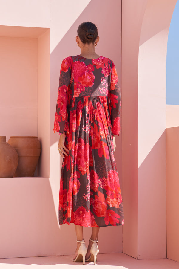 Brown Moroccan Chain Stitch Kaftan