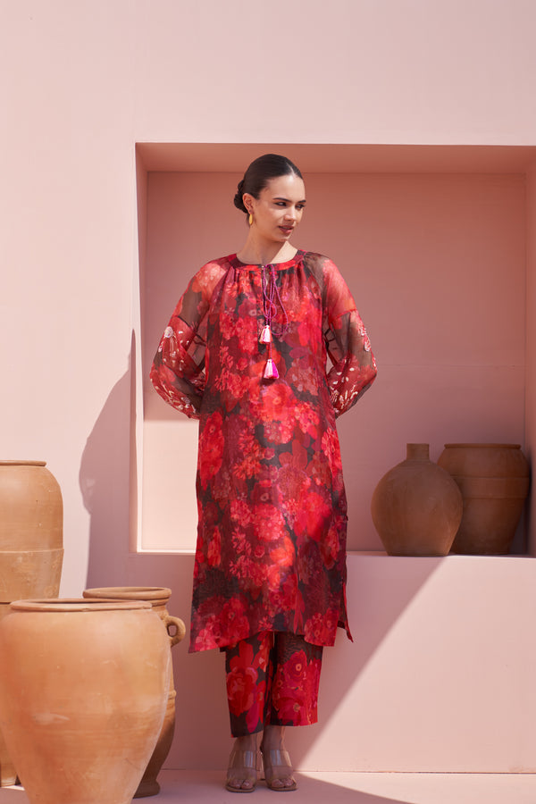 Brown Moroccan Organza Zar Set