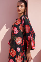 Black Moroccan Jaal Kurta Set