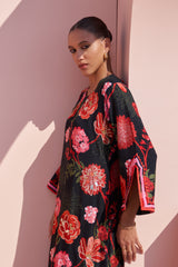 Black Moroccan Jaal Kurta Set