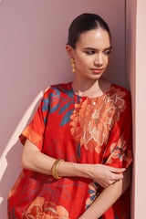 Red Moroccan Oversized Kurta Set