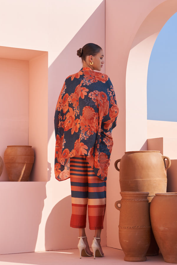 Navy Moroccan Coin Yoke Co-ord Set