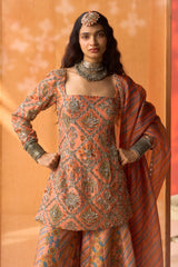 Gul Katha Silk Sharara Set