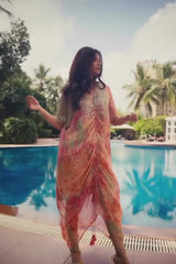 Diana Penty in Green Shimmer Wildflower Cowl Kaftan