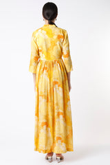 Yellow Monotone Angarkha Kaftan