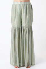 Green 3 Pc Sharara Set