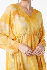 Yellow Monotone Kaftan