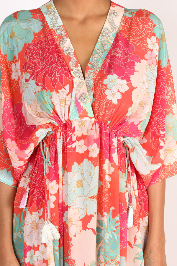 Orange Peony Kaftan