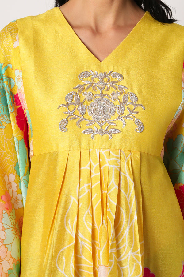 Yellow Peony Kimono Kaftan