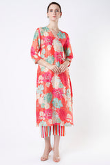 Swati Vatssa In Our Peony Orange Kurta Set
