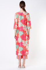 Swati Vatssa In Our Peony Orange Kurta Set