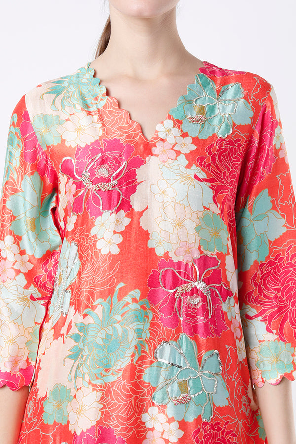 Swati Vatssa In Our Peony Orange Kurta Set