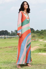 Tropical Orange Maxi Kaftan