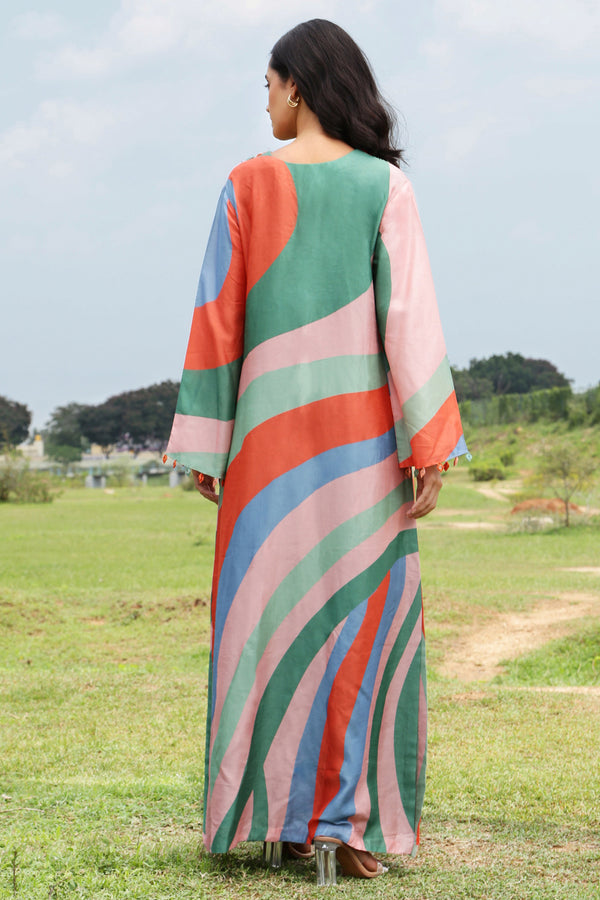 Tropical Orange Maxi Kaftan